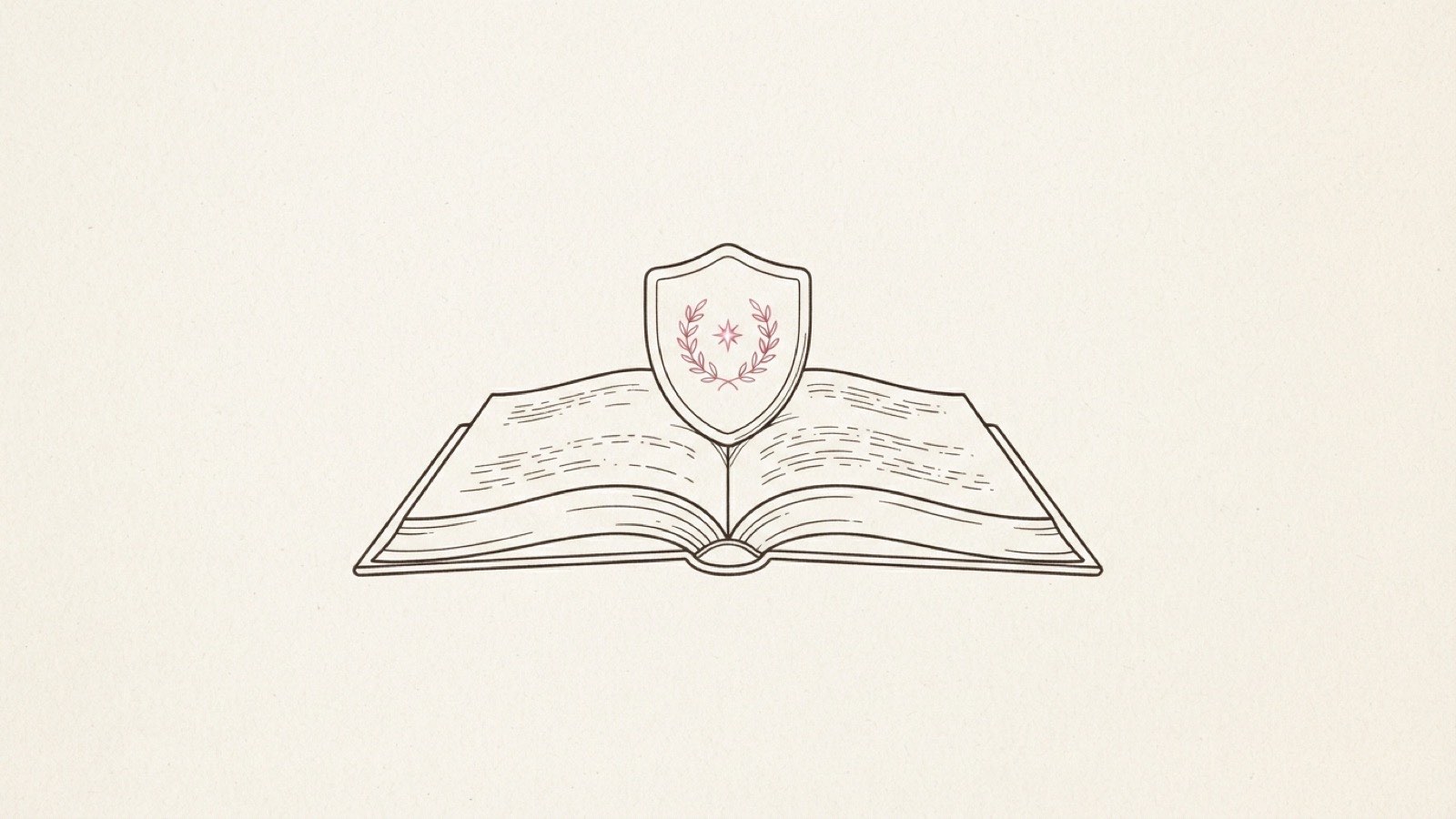 Minimal editorial illustration of a hand offering a small key that turns into a question mark, dark ink line art on cream paper with a single rose accent